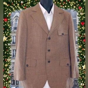 THE EXECUTIVE Vintage Check, Wide Lapel Blazer, 44R